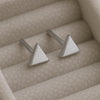 925 Silver Triangle Studs • Minimal Geometric Earrings • Dainty Sterling Studs • Simple Everyday Jewelry