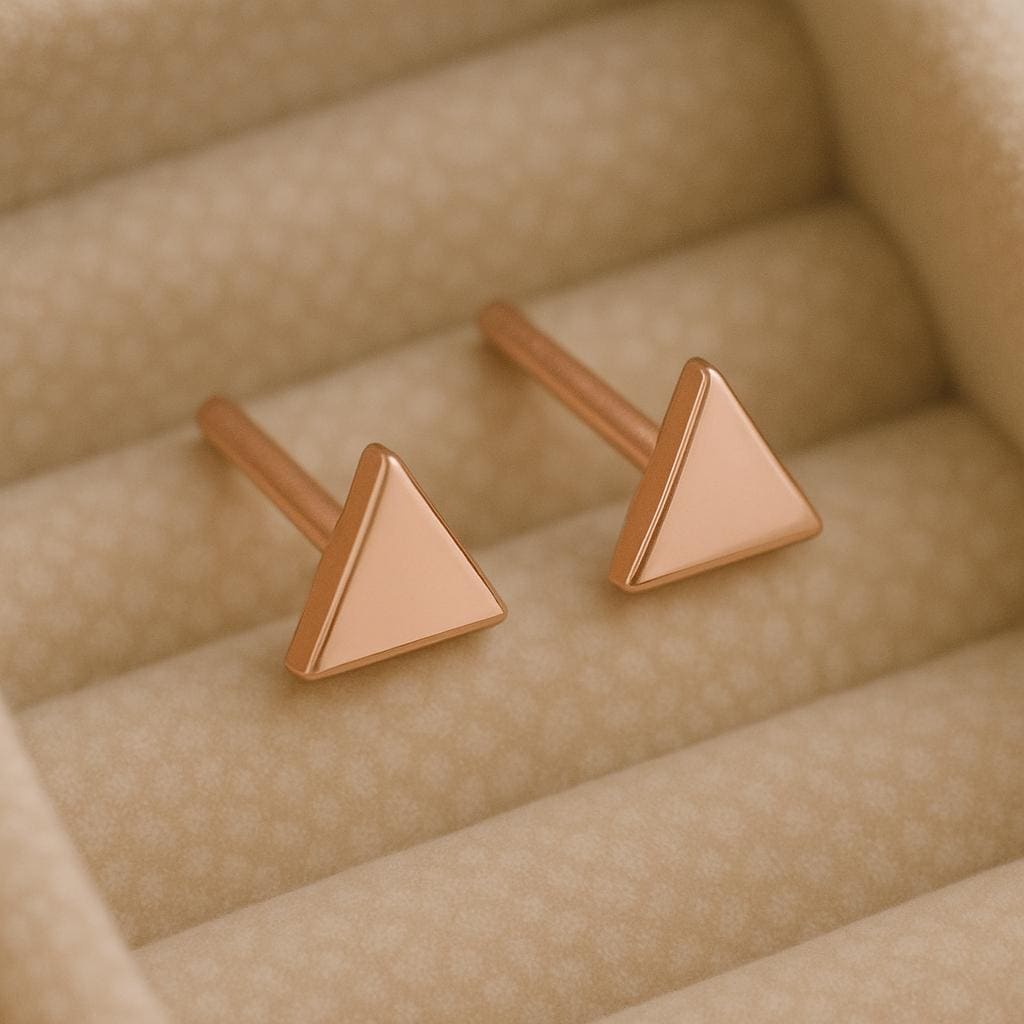 925 Silver Triangle Studs ⢠Minimal Geometric Earrings ⢠Dainty Sterling Studs ⢠Simple Everyday Jewelry