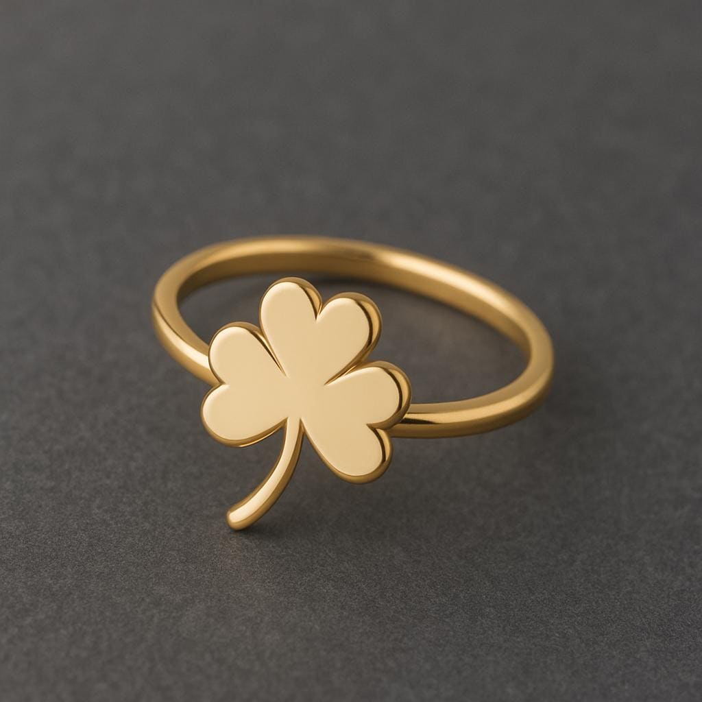 925 Silver Clover Ring ⢠Three Leaf Lucky Ring ⢠Minimalist Dainty Band for Women