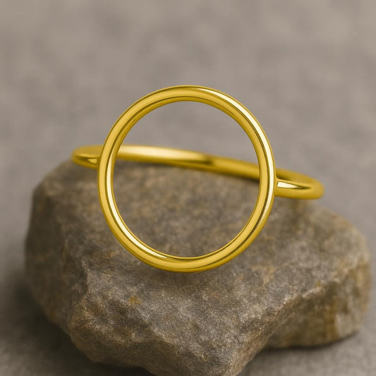 Silver Circle Ring • Open Round Minimalist • Dainty Modern Sterling Silver Band
