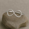 925 Silver Infinity Ring • Minimalist Band • Dainty Silver Love