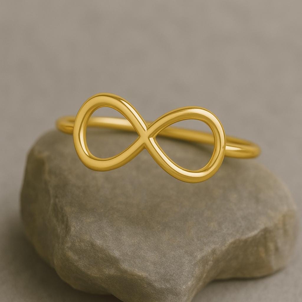 925 Silver Infinity Ring • Minimalist Band • Dainty Silver Love