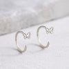 925 Silver Butterfly Ear Cuff | Minimal Open Hoop Earrings | Butterfly Jewelry | Gift for Her