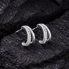 925 Silver CZ Huggie Earrings | Minimal Half Hoop | Everyday Luxury Jewelry | Gift for Her
