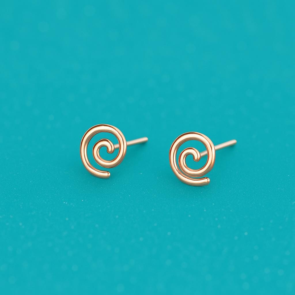 925 Silver Spiral Stud Earrings Minimalist Swirl Earrings Everyday Jewelry