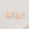 925 Silver Hammered Spiral Stud Earrings • Textured Swirl Minimalist Studs • Dainty for Women