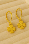 Clover Dangle Earrings • Four Leaf Lucky Drop Earrings • Minimalist Silver Jewelry for Women