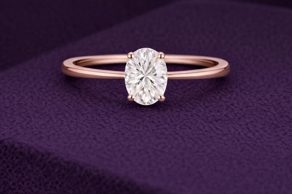 Oval CZ Ring 925 Silver | Solitaire Engagement Ring | Minimal Promise | Diamond Look