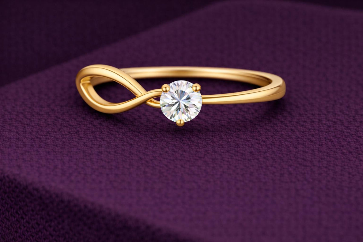 Infinity CZ Ring 925 Silver | Twist Solitaire | Promise Ring | Minimal Diamond Look