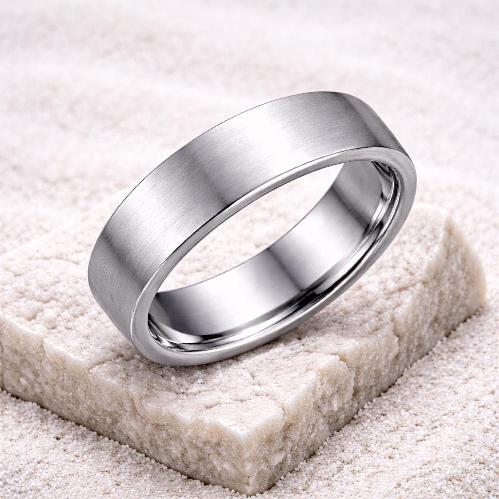 Plain Silver Band 925 | Mens Wedding Band | Minimal Matte Ring | Unisex