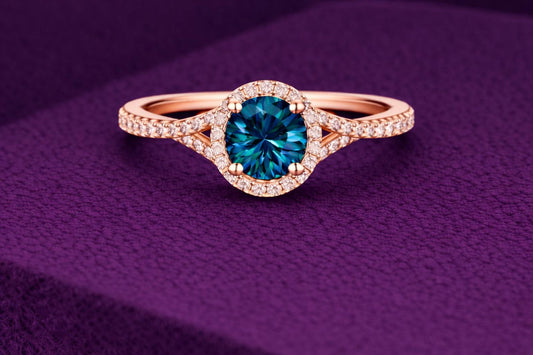 London Blue Topaz Ring 925 Silver | Halo Engagement Ring | Anniversary Gift for Her