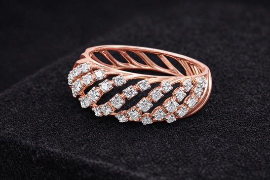 925 Silver CZ Statement Ring | Sparkling Wave Ring | Elegant Band | Gift for Her