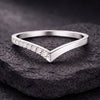 CZ Chevron Ring 925 Silver | V Shape Stacking Band | Minimal Wedding Ring | Promise Gift