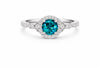 London Blue Topaz 925 Silver | Round Halo Engagement | Sterling Silver Jewelry