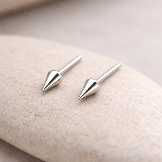 Spike Stud 925 Silver | Minimal Cone Earrings | Unisex Earrings