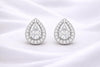 Pear CZ Stud 925 Silver | Teardrop Halo Studs | Bridal Earrings | Diamond Look Studs