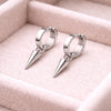 925 Silver Spike Hoop Earrings | Minimal Dangle Huggie Hoops | Punk Gothic Silver