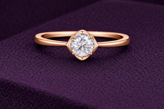Round CZ Ring 925 Silver | Solitaire Engagement Ring | Minimal Promise | Diamond Look