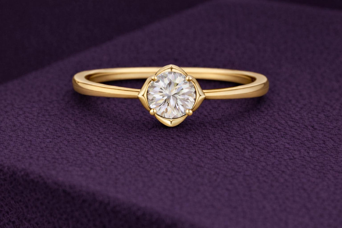Round CZ Ring 925 Silver | Solitaire Engagement Ring | Minimal Promise | Diamond Look