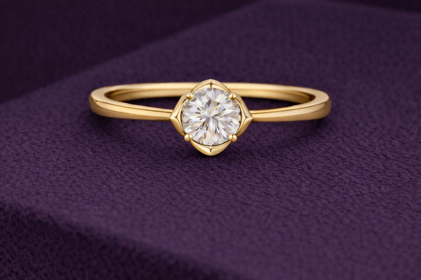 Round CZ Ring 925 Silver | Solitaire Engagement Ring | Minimal Promise | Diamond Look