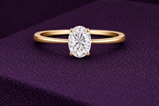 Oval CZ Ring 925 Silver | Solitaire Engagement Ring | Minimal Promise | Diamond Look