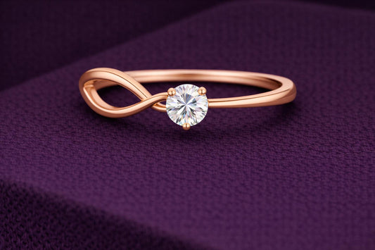 Infinity CZ Ring 925 Silver | Twist Solitaire | Promise Ring | Minimal Diamond Look