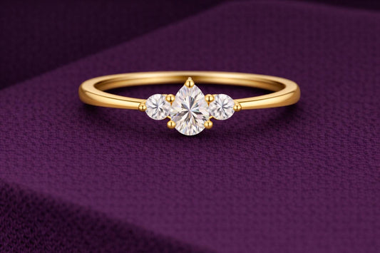 Pear CZ Three Stone 925 Silver | Trilogy Engagement Ring | Minimal Promise Ring |