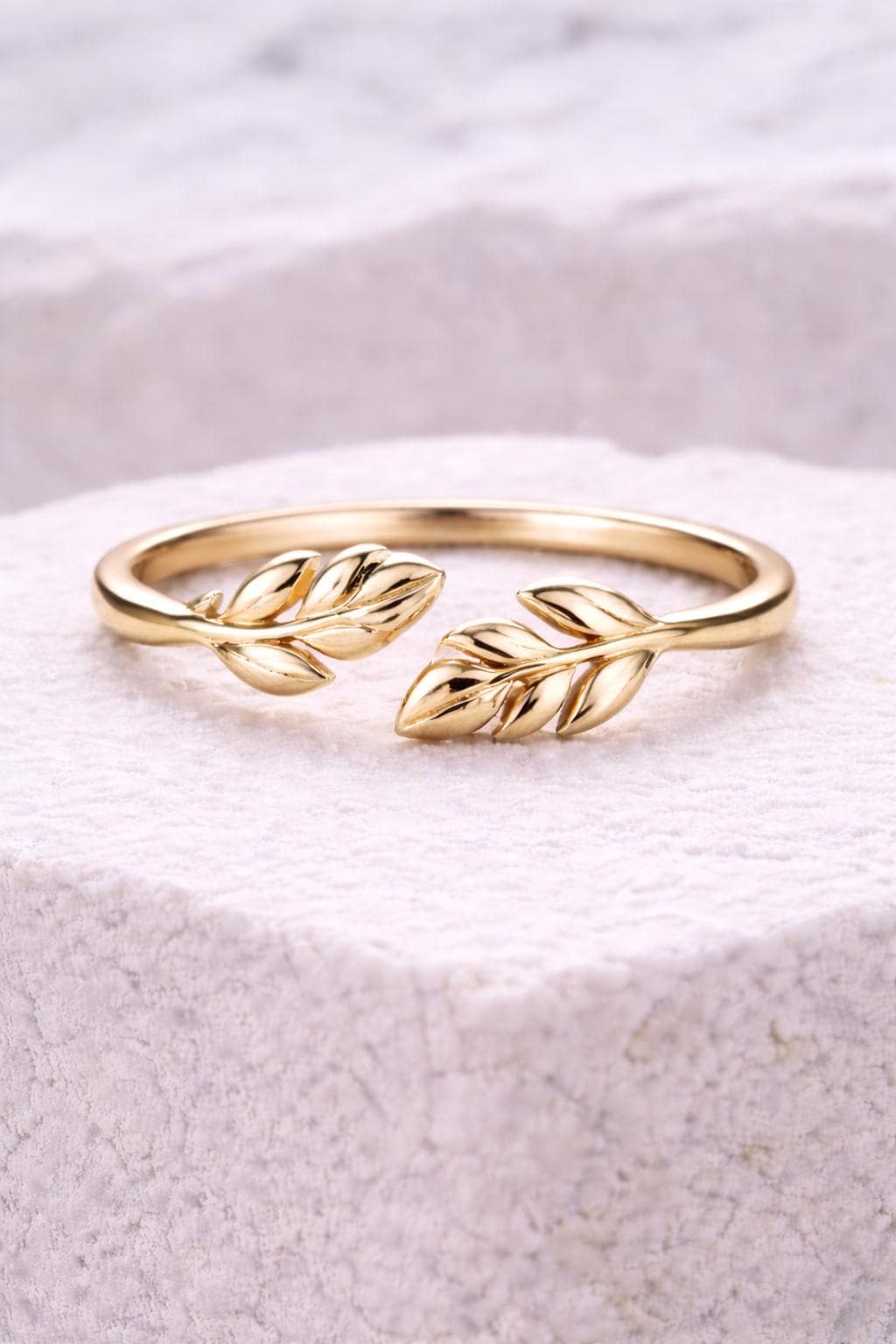 925 Silver Open Leaf Ring | Minimal Botanical Adjustable Ring | Nature Jewelry