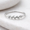 Sterling Silver Leaf Ring | Minimalist Botanical Band