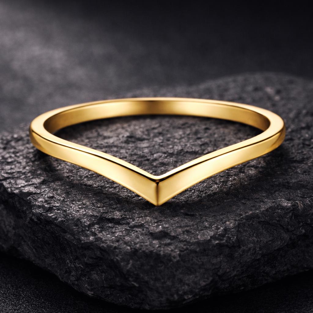 Chevron Ring 925 Silver | Minimal V Shape Band | Stacking Wedding | Modern Promise Ring