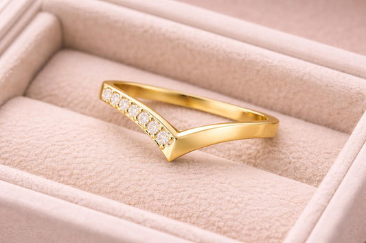 CZ Chevron Ring 925 Silver | V Shape Stacking Band | Minimal Wedding Ring | Promise Gift