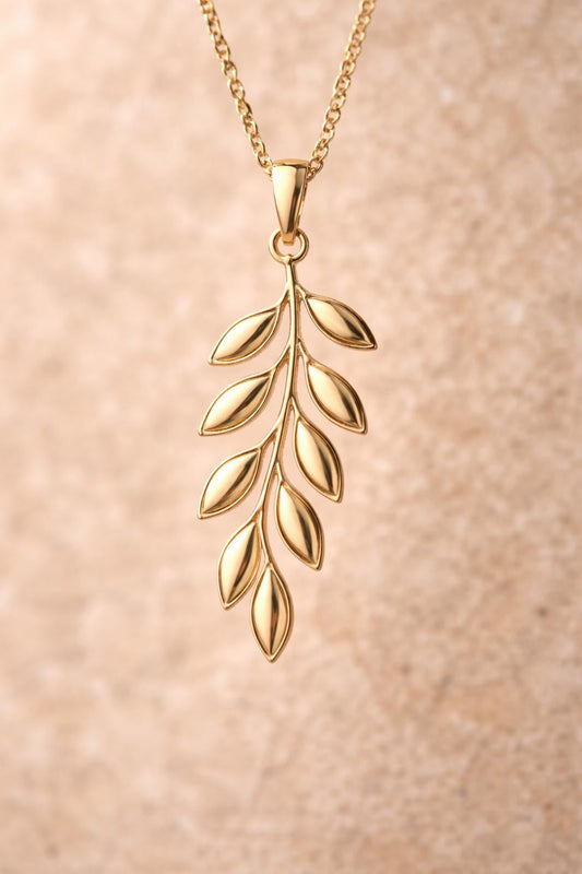 Leaf Pendant Necklace 925 Silver | Minimal | Sterling Silver Botanical Jewelry