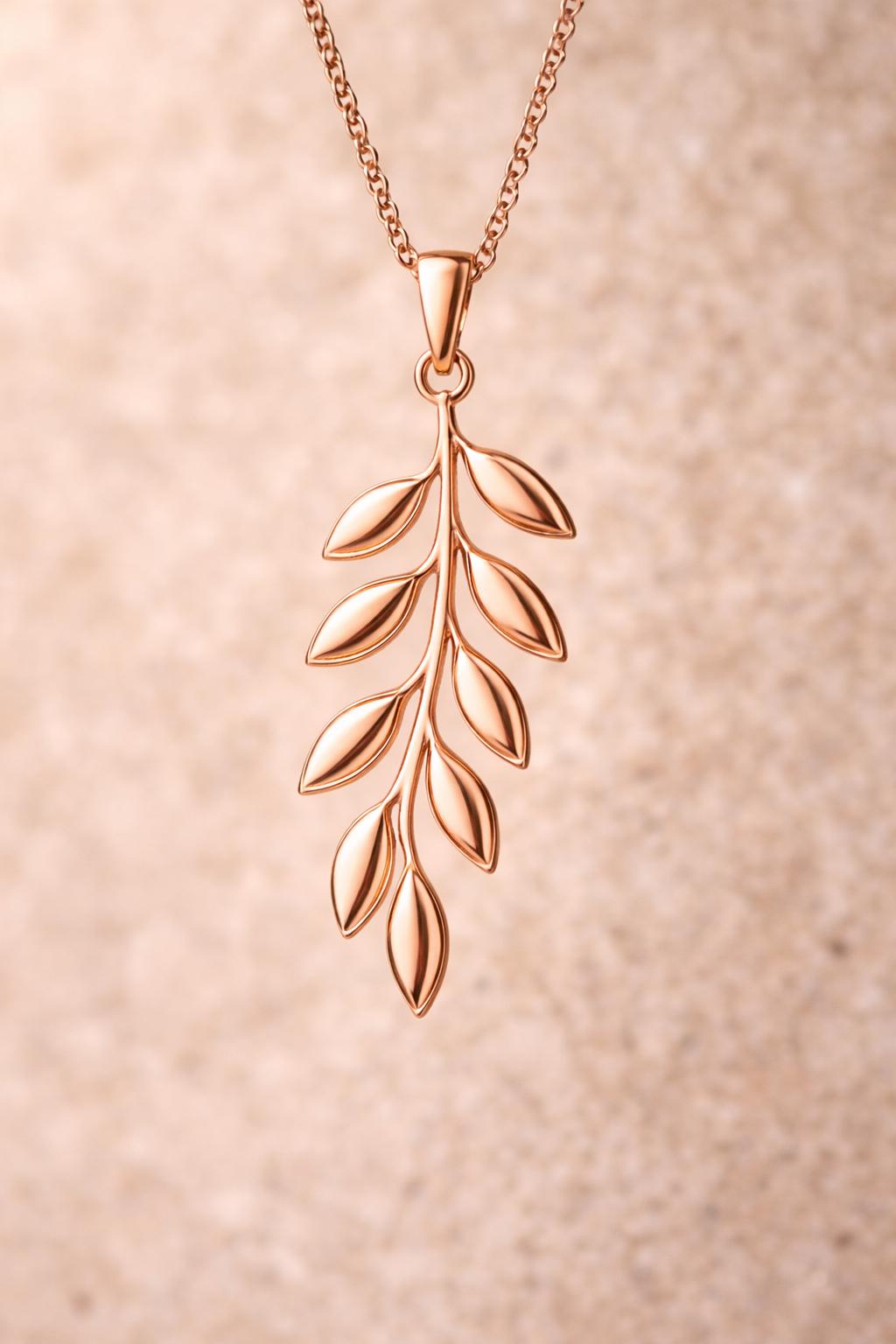 Leaf Pendant Necklace 925 Silver | Minimal | Sterling Silver Botanical Jewelry
