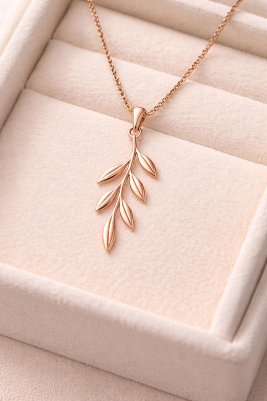 Leaf Pendant Necklace 925 Silver | Minimal | Sterling Silver Nature Jewelry
