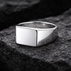 925 Silver Signet Ring | Square Top Minimal Ring | Polished Classic Men Women Band