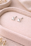Triangle Silver Stud Earrings | 925 Sterling Silver Minimal Geometric Studs | Dainty Everyday Jewelry