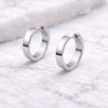 Minimal 925 Silver Hoop Earrings | Plain Polished Small Huggie Hoops | Everyday Sterling Silver