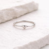 925 Silver Tiny Heart Ring Minimal Love Band Dainty Promise Ring Gift for Her