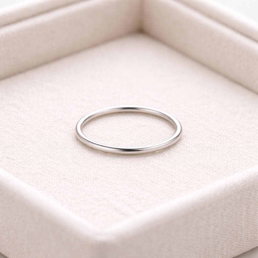 925 Silver Minimal Plain Band Ring Thin Stacking Ring Simple Everyday Jewelry