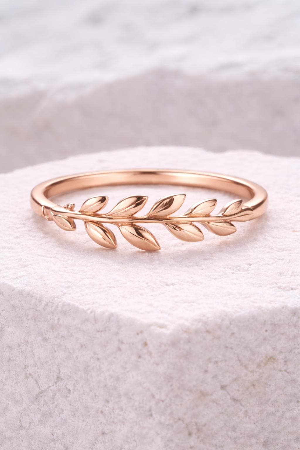 925 Silver Leaf Ring | Minimal Nature Band | Sterling Silver Botanical | Everyday Jewelry