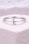 925 Silver Moon Ring | Minimal Crescent | Sterling Silver Celestial