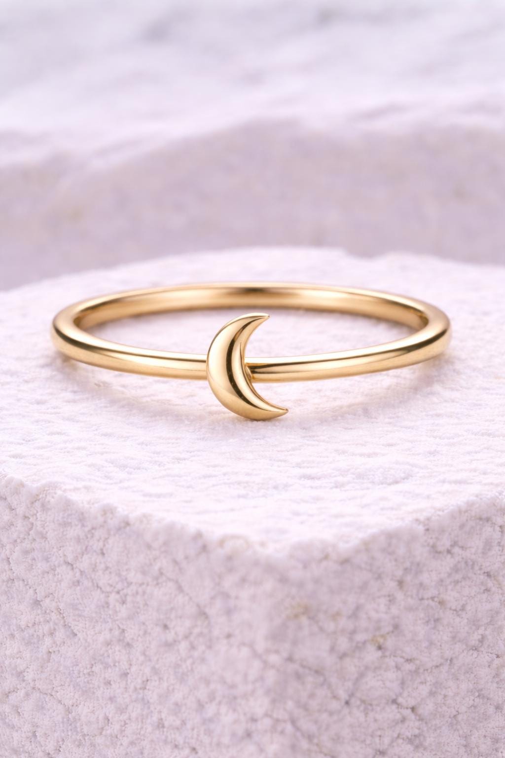 925 Silver Moon Ring | Minimal Crescent | Sterling Silver Celestial