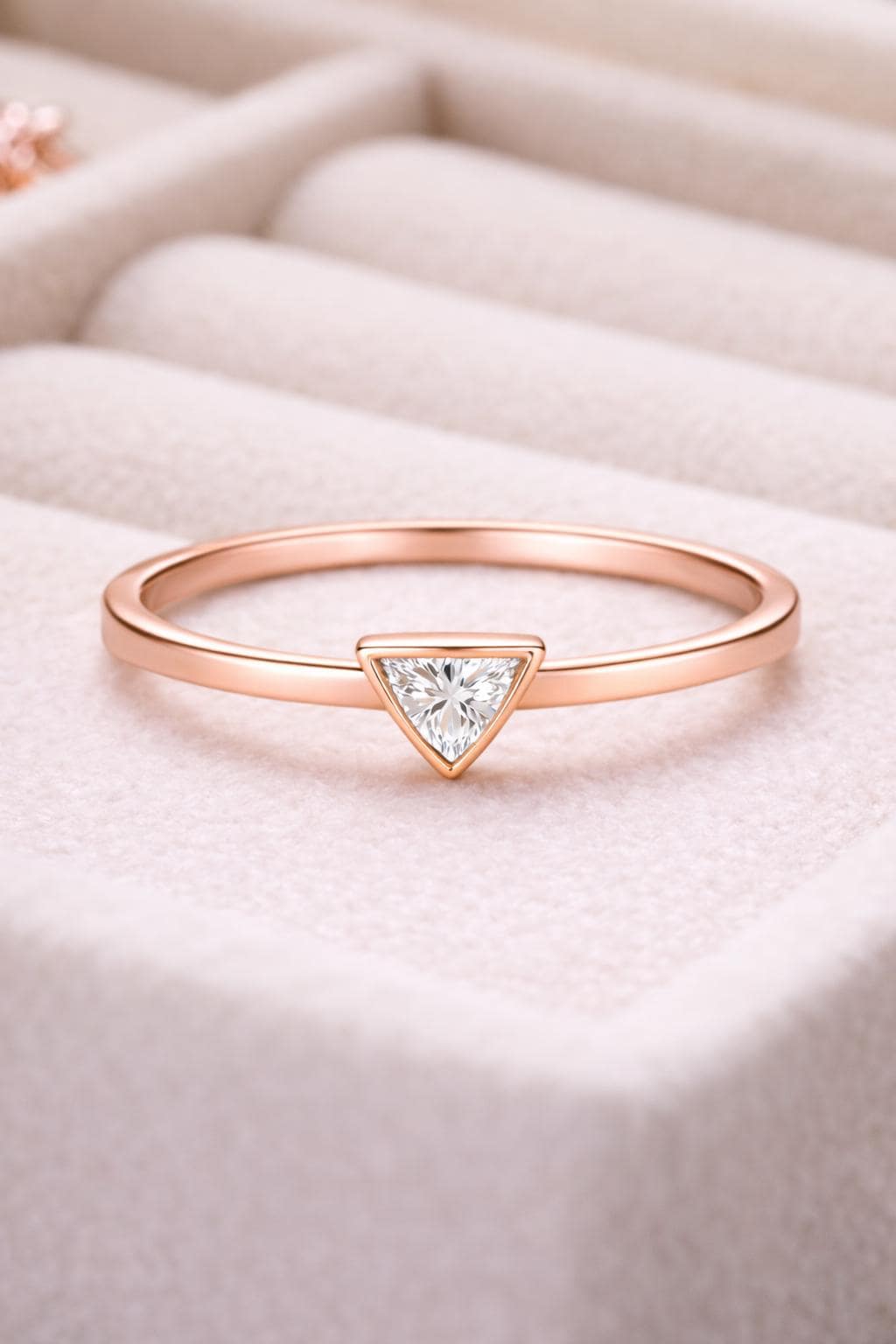 Dainty Sterling Silver Triangle Ring | Minimalist CZ Jewelry