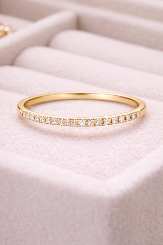 Sterling Silver CZ Eternity Band Ring | Stackable Jewelry