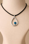 925 Silver London Topaz Teardrop Pendant Necklace – Minimal Blue Gem Gift for Her