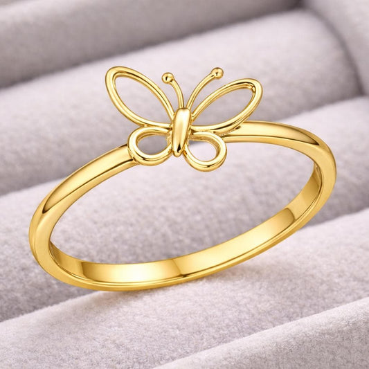 925 Silver Butterfly Ring Minimalist Dainty Nature Ring Gift for Her