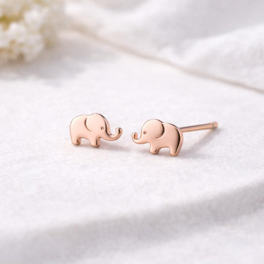 925 Sterling Silver Elephant Stud Earrings Minimal Jewelry
