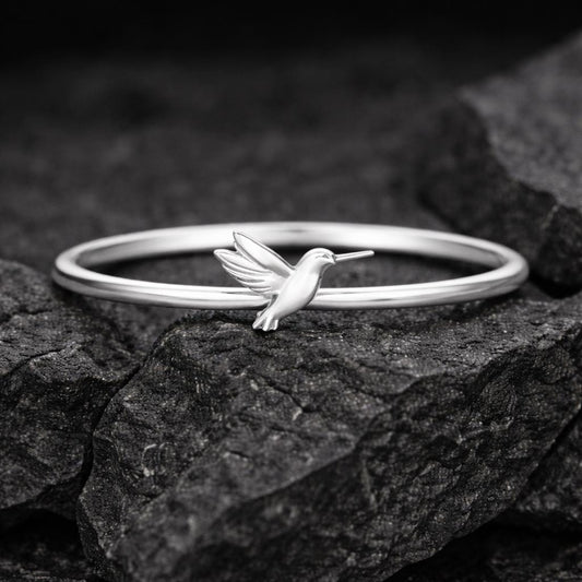 925 Silver Hummingbird Ring Minimal Bird Ring Dainty Nature Jewelry Gift for Her