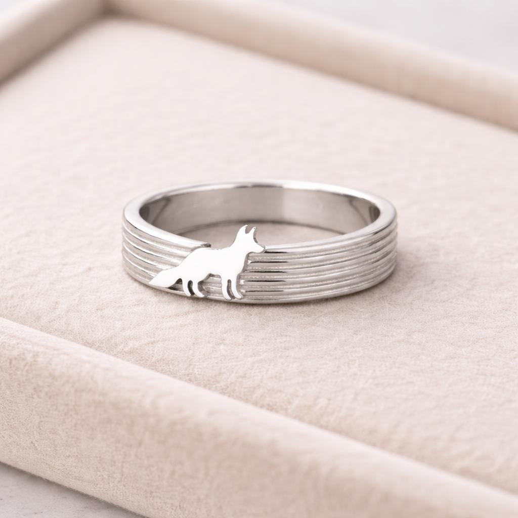925 Silver Fox Ring Minimal Animal Band Dainty Nature Jewelry Gift