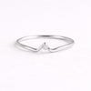 Sterling Silver Chevron Ring: Dainty CZ V Stacking Band